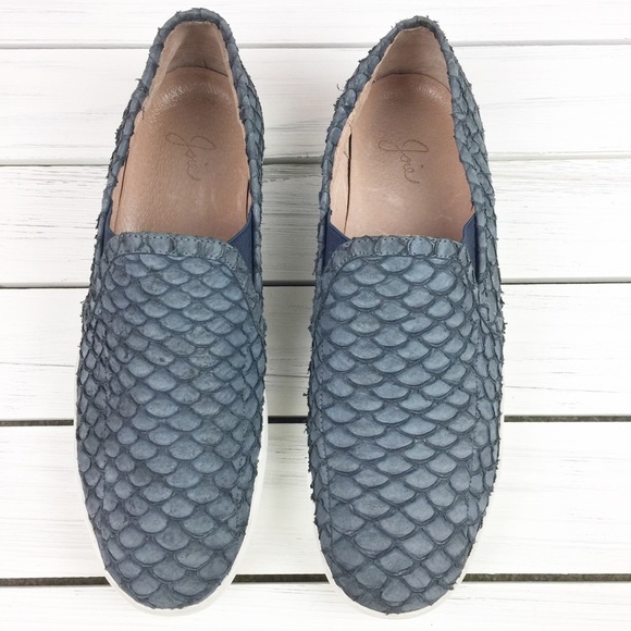 Joie Snake Embossed Leather Slip On Sneakers 41 - Picture 2 of 7